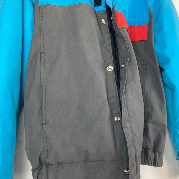 VTG Powderhorn Goose Down Jacket Mens M Blue Gray Colorblock Mountains Snow USA - Picture 5 of 16